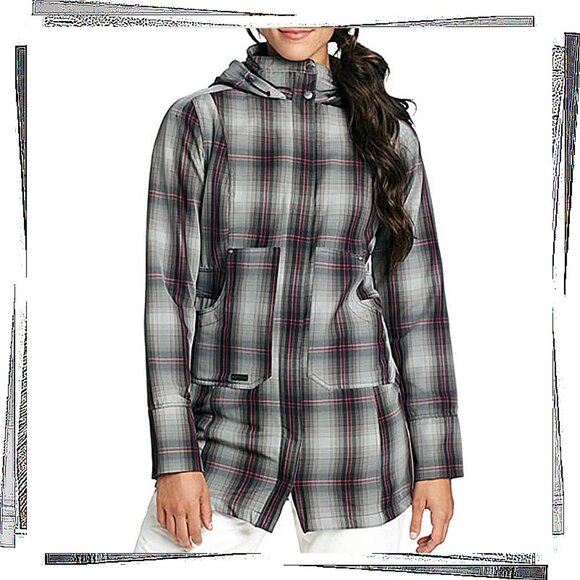 Lightweight Gray & Pink Plaid All Weather Jacket (S) by Outdoor Research - Picture 1 of 6